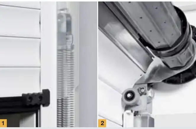 Détail du mécanisme d'une porte enroulable Hörmann RollMatic