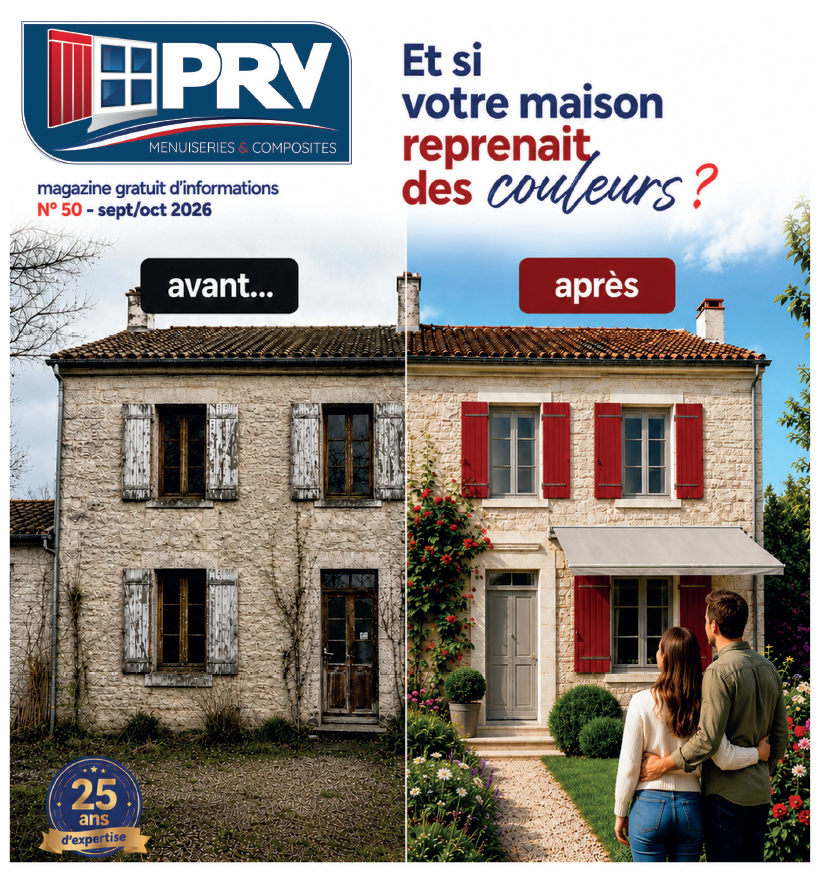 Couverture du livret PRV Composites présentant les solutions de volets et menuiseries composites