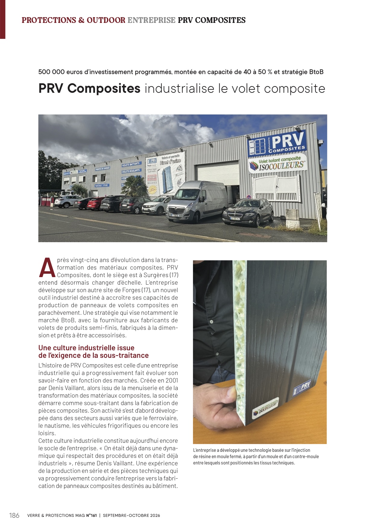 PRV Composites présenté dans le Magazine Verre & Protections n°161.